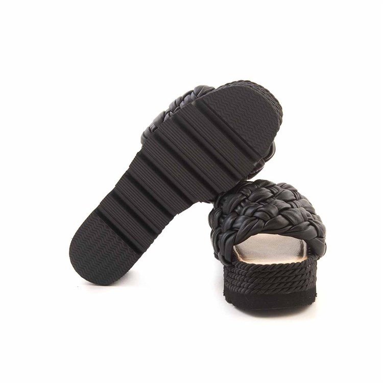 Rouge Kadın Hakiki Deri Eva Taban Siyah Terlik Terlik