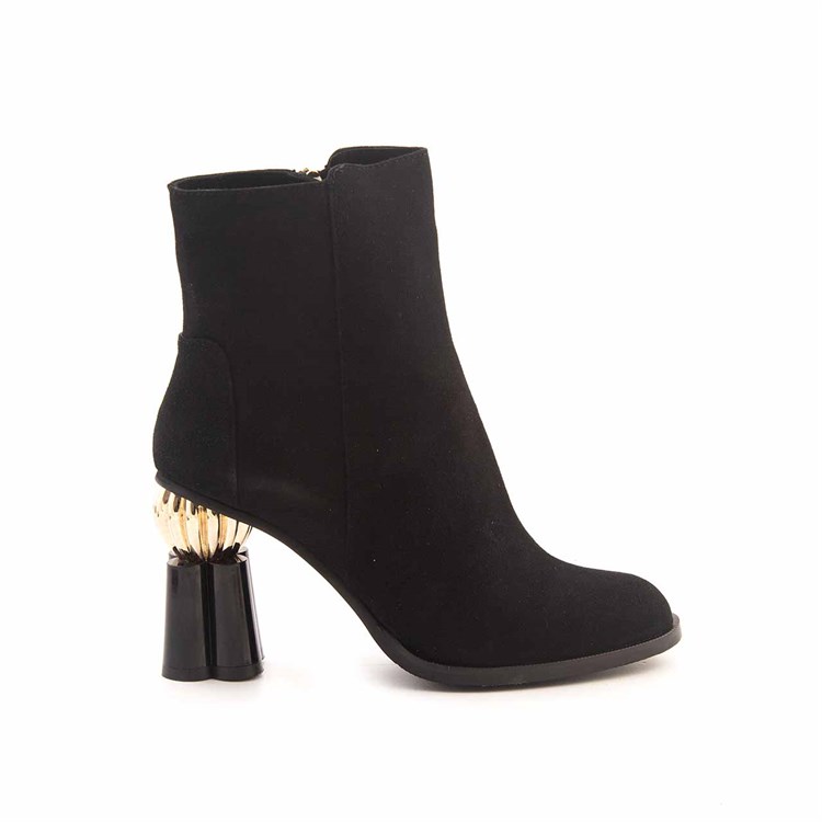 Rouge Kadın Hakiki Deri Enjeksiyon Microlight Taban Siyah Süet Günlük Bot