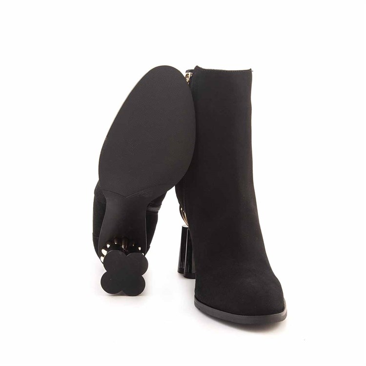 Rouge Kadın Hakiki Deri Enjeksiyon Microlight Taban Siyah Süet Günlük Bot