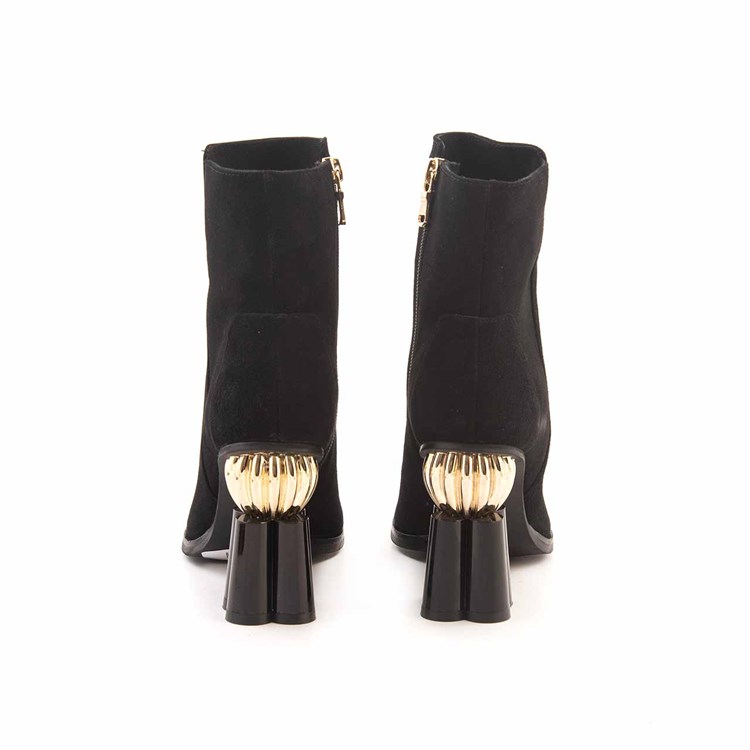 Rouge Kadın Hakiki Deri Enjeksiyon Microlight Taban Siyah Süet Günlük Bot