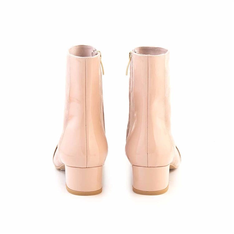 Rouge Kadın Rugan Deri Enjeksiyon Microlight Taban Bej Günlük Bot