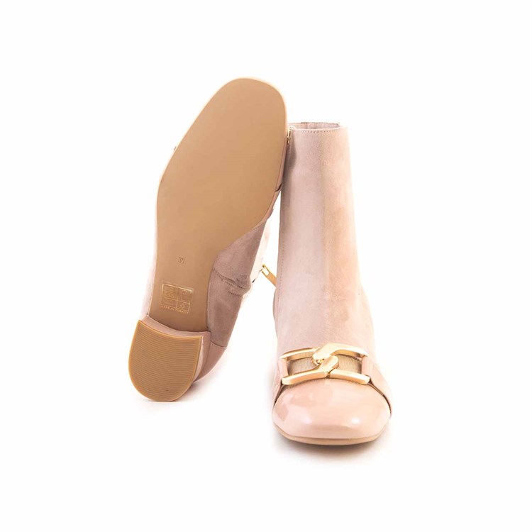 Rouge Kadın Rugan Deri Enjeksiyon Microlight Taban Bej Günlük Bot