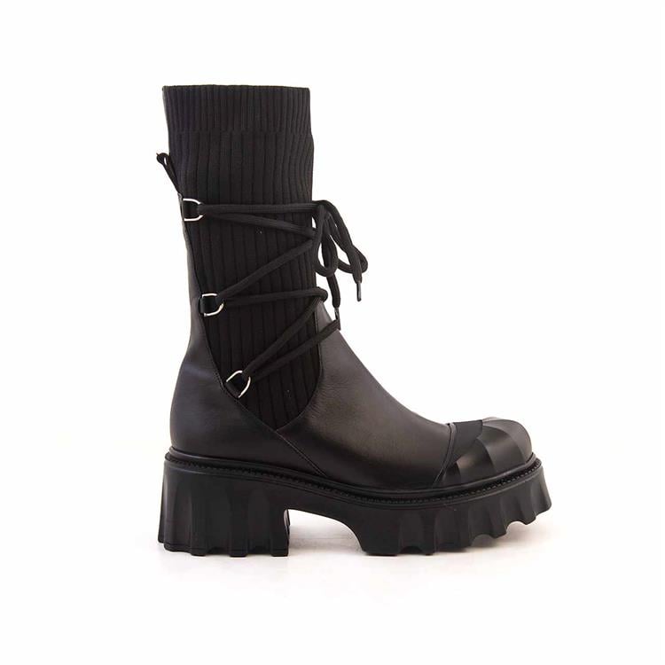 Rouge Kadın Hakiki Deri Eva Taban Siyah Günlük Bot