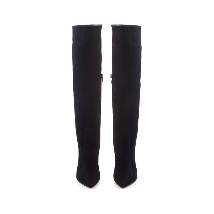 Rouge Kadın Hakiki Deri Neolit Taban Siyah Süet Günlük Çizme