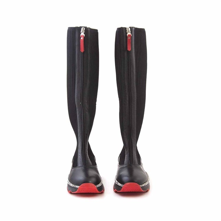 Rouge Kadın Hakiki Deri Kauçuk Taban Siyah Günlük Çizme