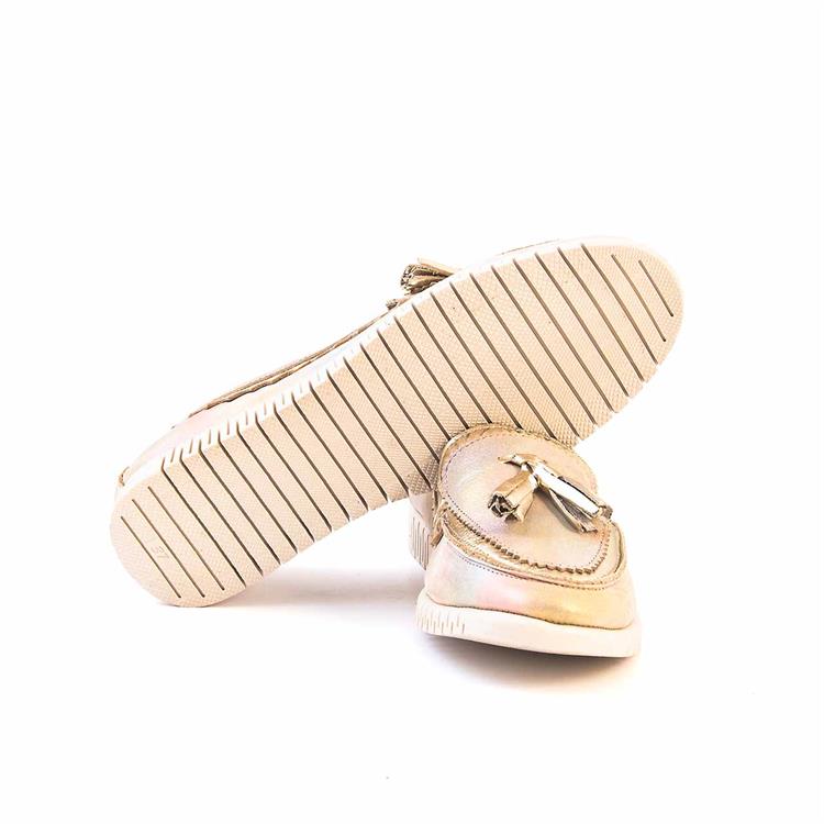 Rouge Kadın Hakiki Deri Kauçuk Taban Bej-Altın Sarısı Günlük Ayakkabı