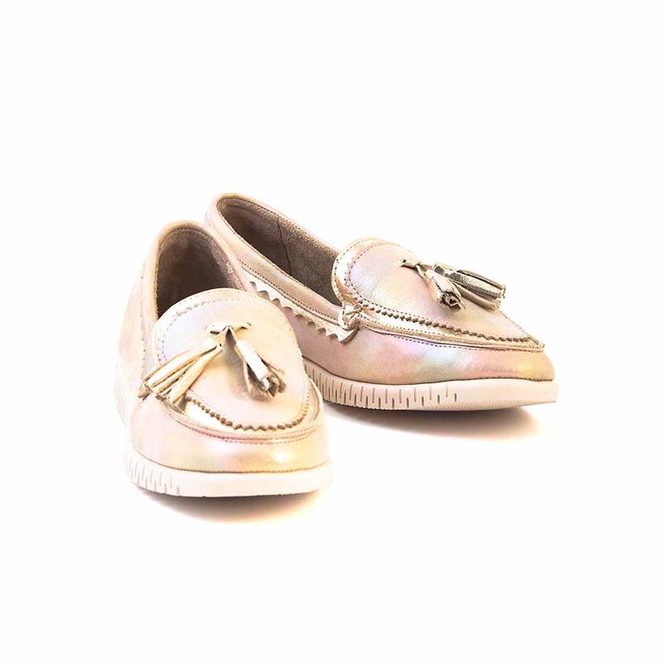 Rouge Kadın Hakiki Deri Kauçuk Taban Bej-Altın Sarısı Günlük Ayakkabı