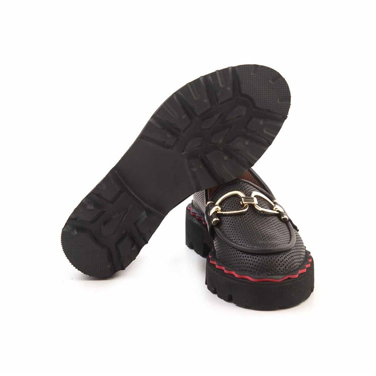 Rouge Kadın Hakiki Deri Eva Taban Siyah Günlük Ayakkabı