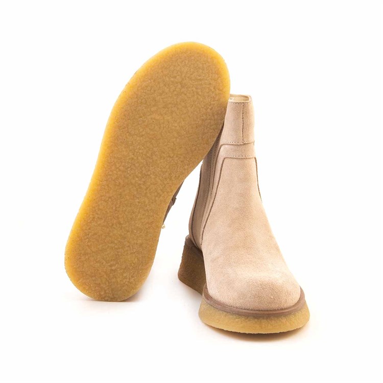 Rouge Kadın Hakiki Deri Kauçuk Taban Bej Süet Günlük Bot