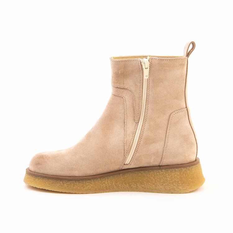 Rouge Kadın Hakiki Deri Kauçuk Taban Bej Süet Günlük Bot