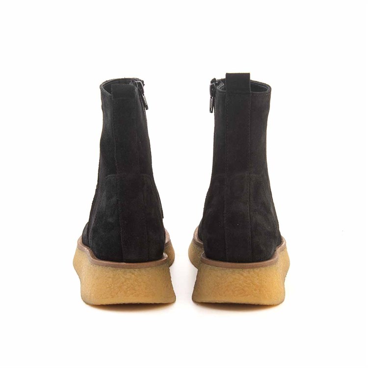 Rouge Kadın Hakiki Deri Kauçuk Taban Siyah Süet Günlük Bot