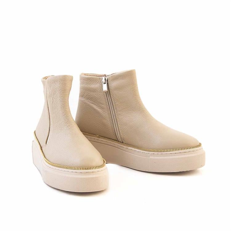 Rouge Kadın Hakiki Deri Termo Taban Bej Günlük Ayakkabı