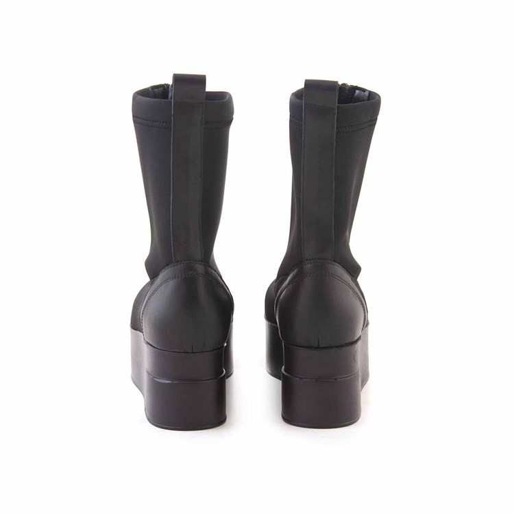 Rouge Kadın Hakiki Deri Poli Taban Siyah Scuba Günlük Bot