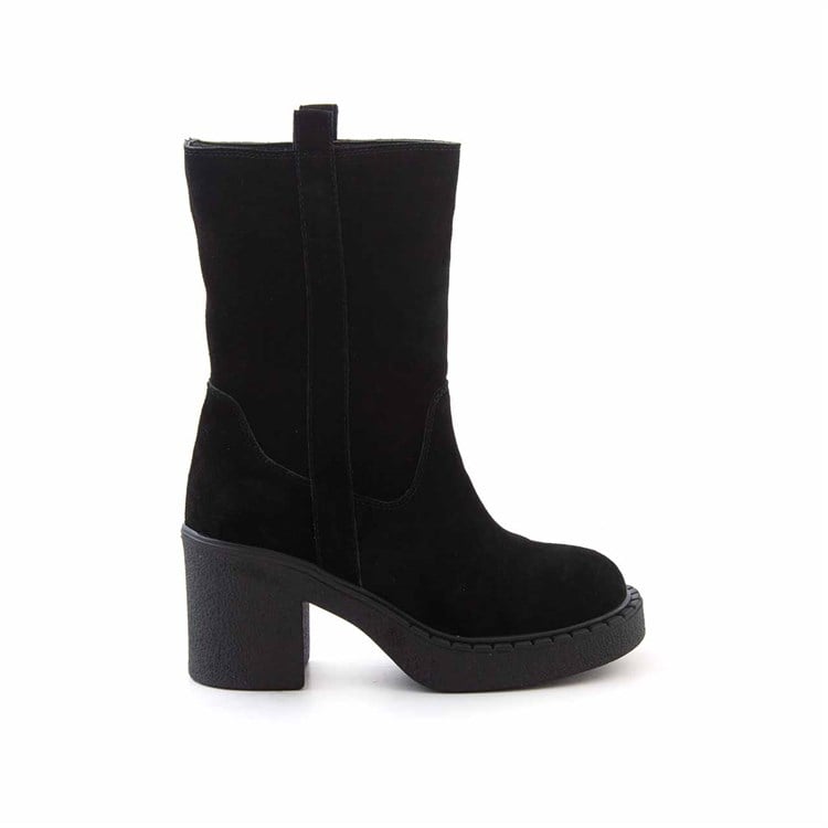 Rouge Kadın Hakiki Deri Termo Taban Siyah Süet Günlük Bot