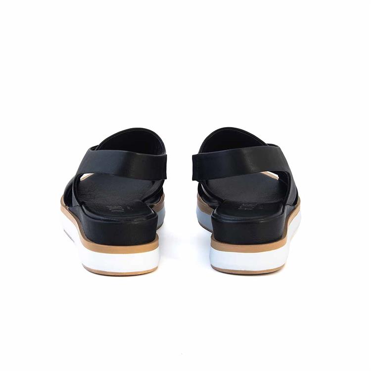 Rouge Kadın Hakiki Deri Poli Taban Siyah Sandalet 