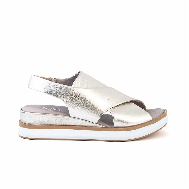 Rouge Kadın Hakiki Deri Poli Taban Lame Renk Sandalet 