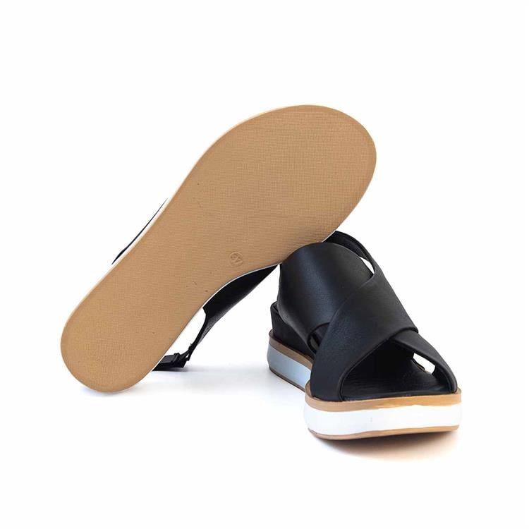 Rouge Kadın Hakiki Deri Poli Taban Siyah Sandalet 