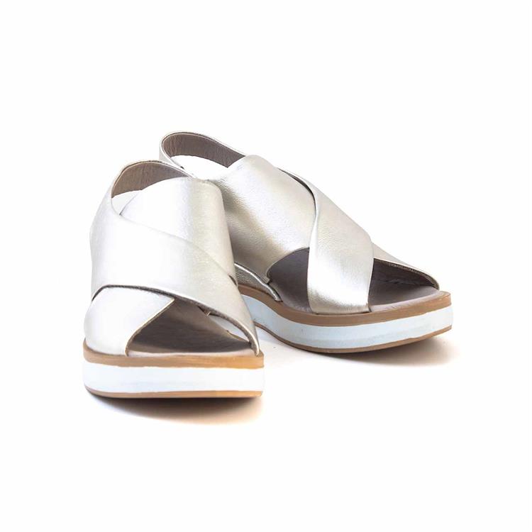 Rouge Kadın Hakiki Deri Poli Taban Lame Renk Sandalet 