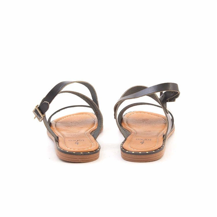 Rouge Kadın Hakiki Deri Siyah-Platin Sandalet 