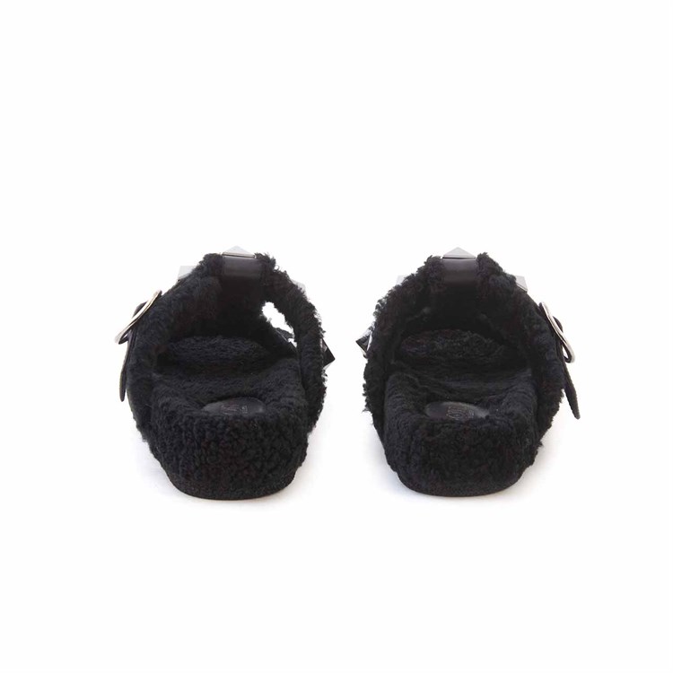 Rouge Kadın Hakiki Deri Microlight Taban Siyah Terlik Sandalet