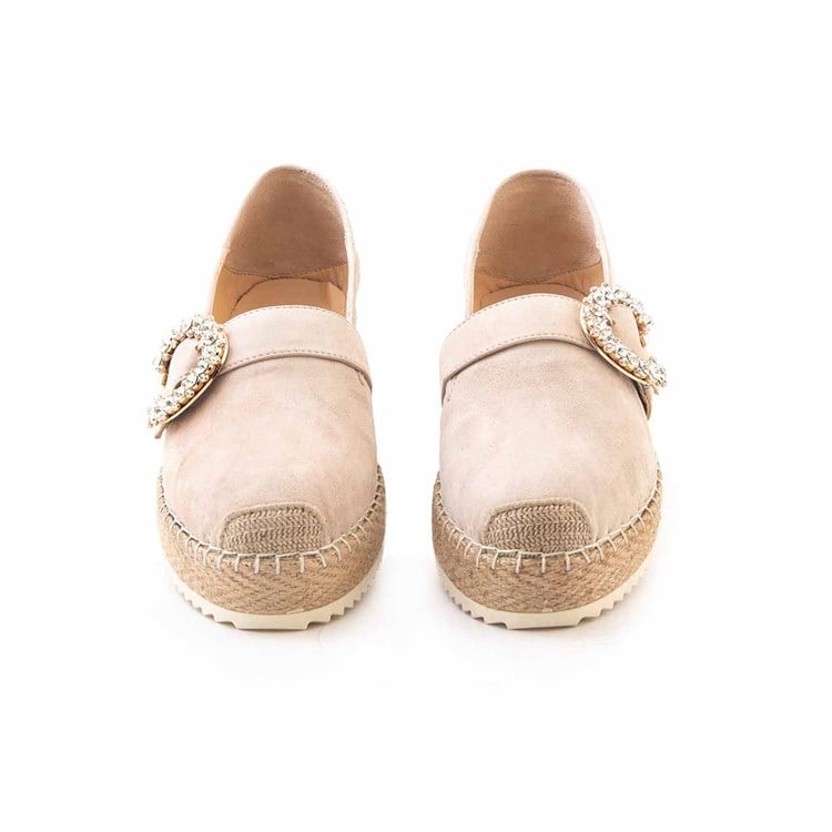 Rouge Kadın Hakiki Deri Microlight Taban Bej Süet Günlük Terlik