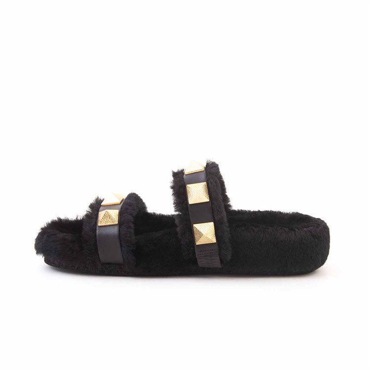 Rouge Kadın Hakiki Deri Microlight Taban Siyah Terlik Terlik