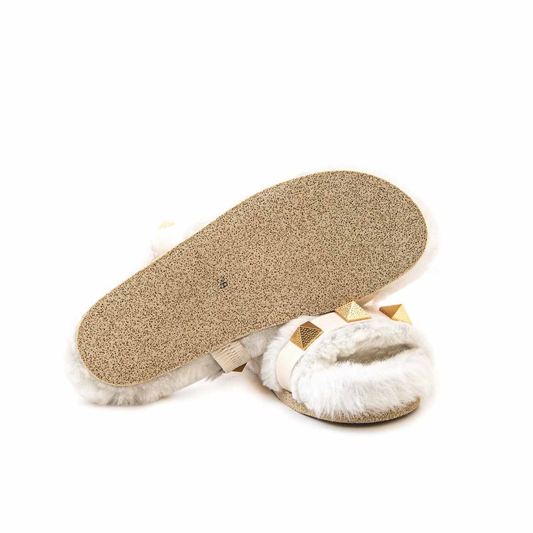 Rouge Kadın Hakiki Deri Microlight Taban Beyaz Terlik Terlik