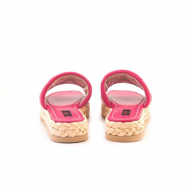 Rouge Kadın Hakiki Deri Kauçuk Taban Fuşya Terlik Ayakkabı