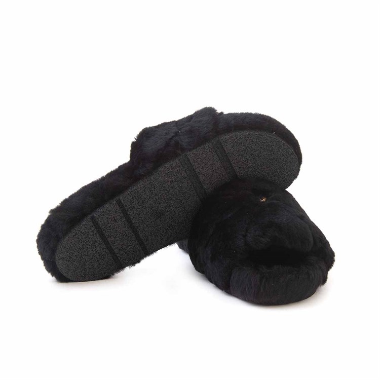 Rouge Kadın Hakiki Deri Microlight Taban Siyah Terlik Terlik