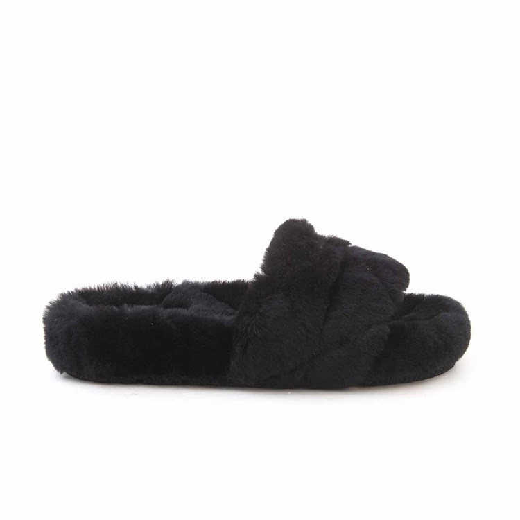 Rouge Kadın Hakiki Deri Microlight Taban Siyah Terlik Terlik