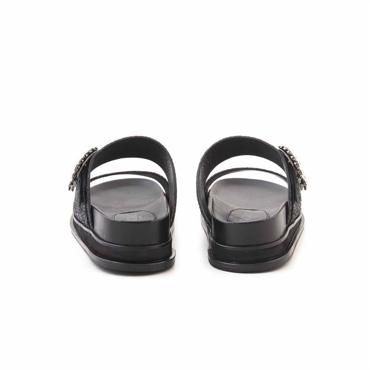 Rouge Kadın Hakiki Deri Microlight Taban Siyah Terlik Terlik