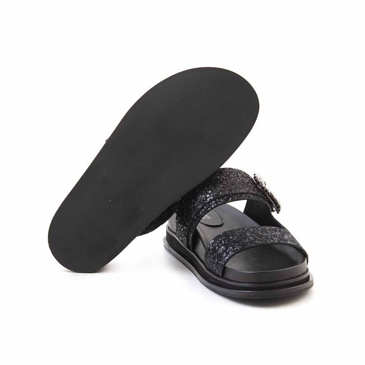 Rouge Kadın Hakiki Deri Microlight Taban Siyah Terlik Terlik