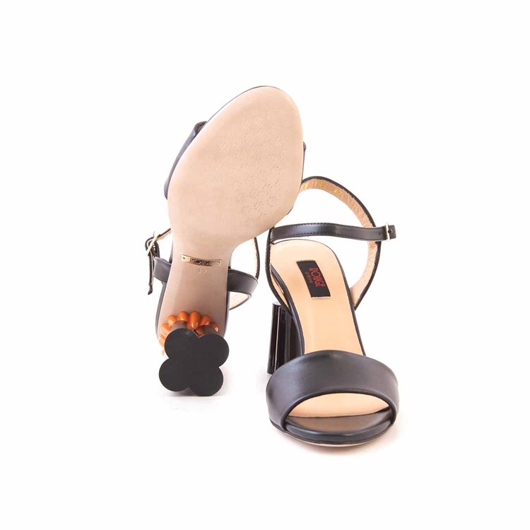 Rouge Kadın Hakiki Deri Microlight Taban Siyah-turuncu Gece & Abiye Sandalet