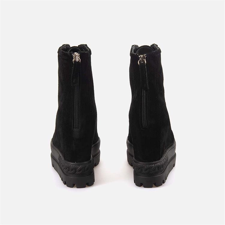 Rouge Kadın Hakiki Deri Kauçuk Taban Siyah Süet Günlük Bot