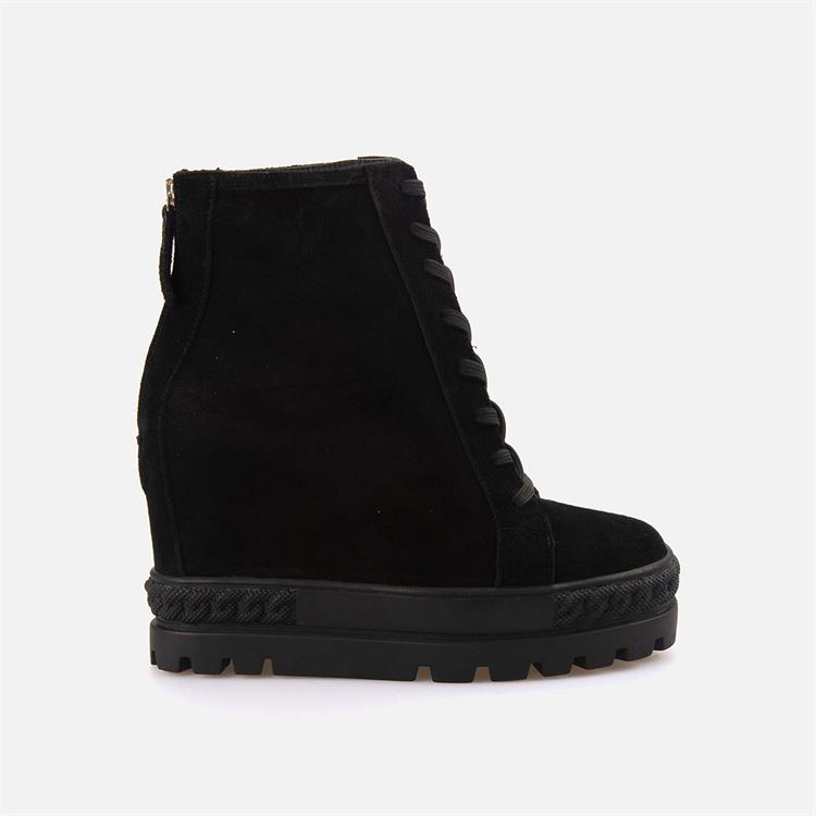 Rouge Kadın Hakiki Deri Kauçuk Taban Siyah Süet Günlük Bot