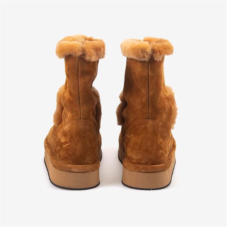 Rouge Hakiki Deri İçi Kürklü Kadın Bot 1070-1