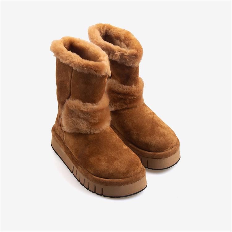 Rouge Hakiki Deri İçi Kürklü Kadın Bot 1070-1