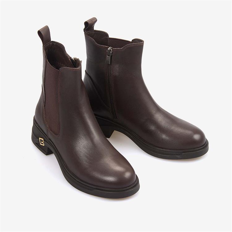 Rouge Hakiki Deri Kadın Chelsea Bot 360