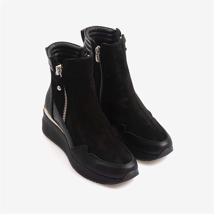 Rouge Hakiki Deri Kadın Fermuarlı Bot 1039