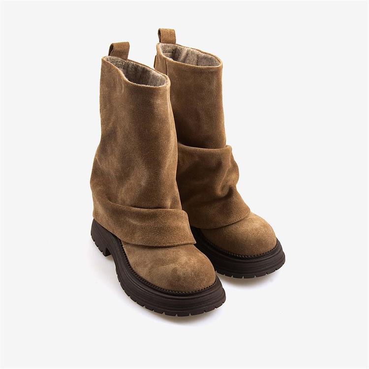 Rouge Hakiki Deri Kadın Süet Bot 1020