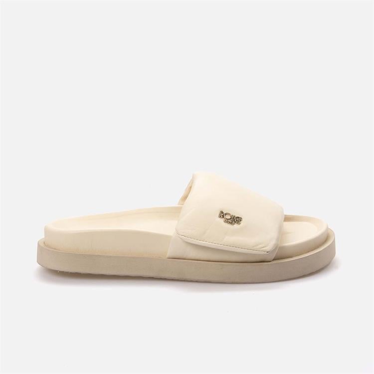 Rouge Kadın Hakiki Deri Kauçuk Taban Bej Terlik Ayakkabı