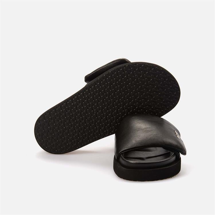 Rouge Kadın Hakiki Deri Kauçuk Taban Siyah Terlik Ayakkabı