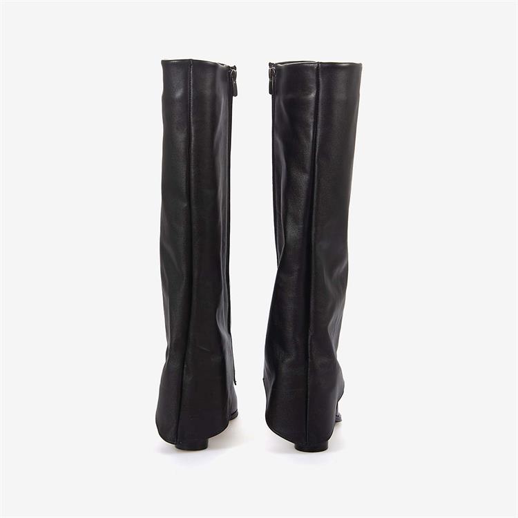 Rouge Hakiki Deri Kadın Topuklu Siyah Çizme 825