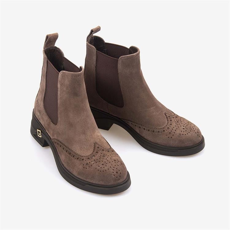 Rouge Hakiki Deri Süet Kadın Chelsea Bot 359