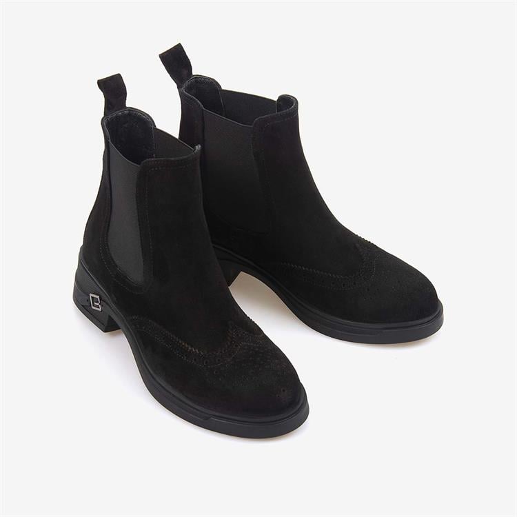 Rouge Hakiki Deri Süet Kadın Chelsea Bot 359