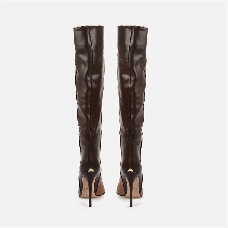 Rouge Kadın Hakiki Deri Enjeksiyon Kösele Taban Taba Kahverengi Günlük Çizme