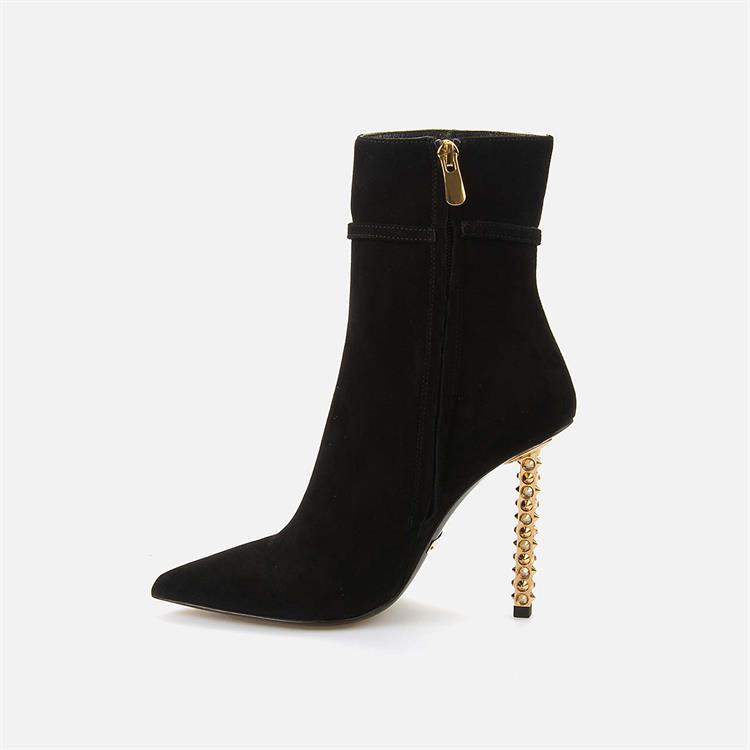 Rouge Kadın Süet Enjeksiyon Kösele Taban Siyah Süet Günlük Bot