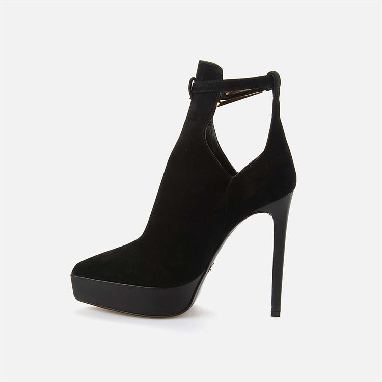 Rouge Kadın Hakiki Deri Enjeksiyon Kösele Taban Siyah Günlük Bot