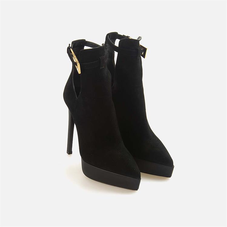 Rouge Kadın Hakiki Deri Enjeksiyon Kösele Taban Siyah Günlük Bot