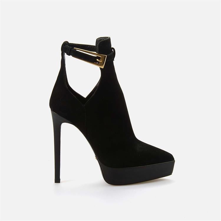 Rouge Kadın Hakiki Deri Enjeksiyon Kösele Taban Siyah Günlük Bot